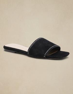 Studded Suede Sandal black