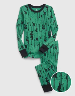 Kids 100% Organic Cotton Guitar PJ Set green