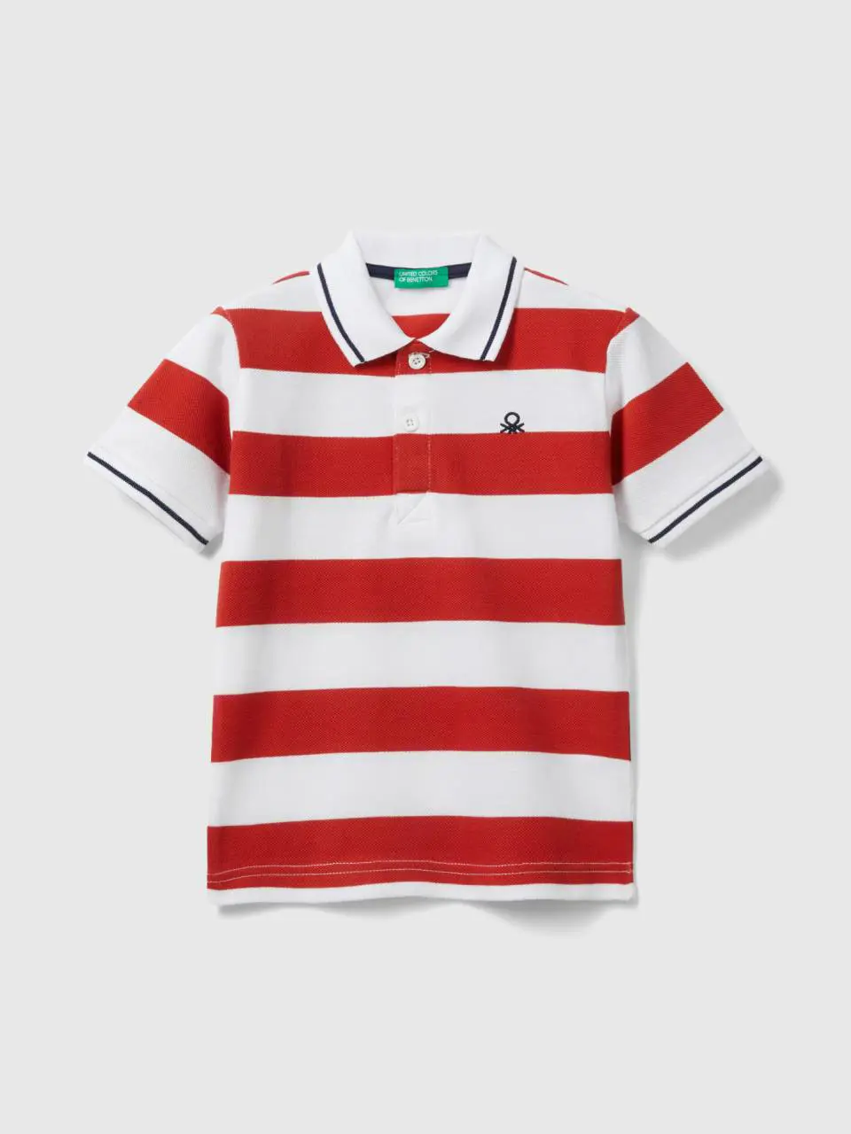 Benetton short sleeve polo with stripes. 1