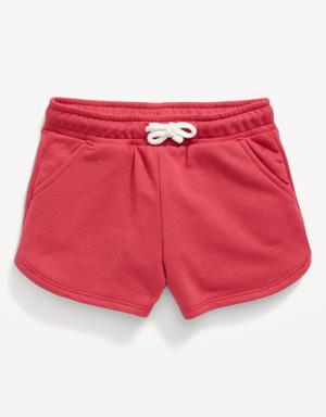 Old Navy French Terry Drawstring Dolphin-Hem Shorts for Toddler Girls red