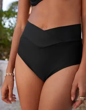 Crossover High Waisted Bikini Bottom