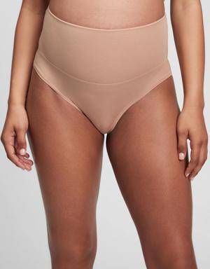 Maternity Post-Baby High Rise Stretch Bikini beige