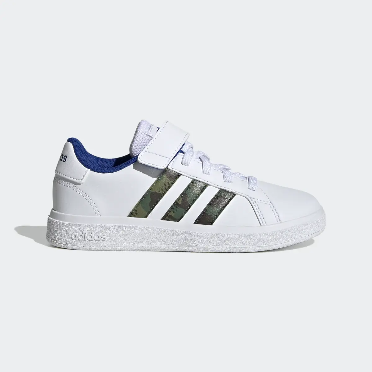 Adidas Grand Court Lifestyle Court Elastic Lace and Top Strap Shoes. 2