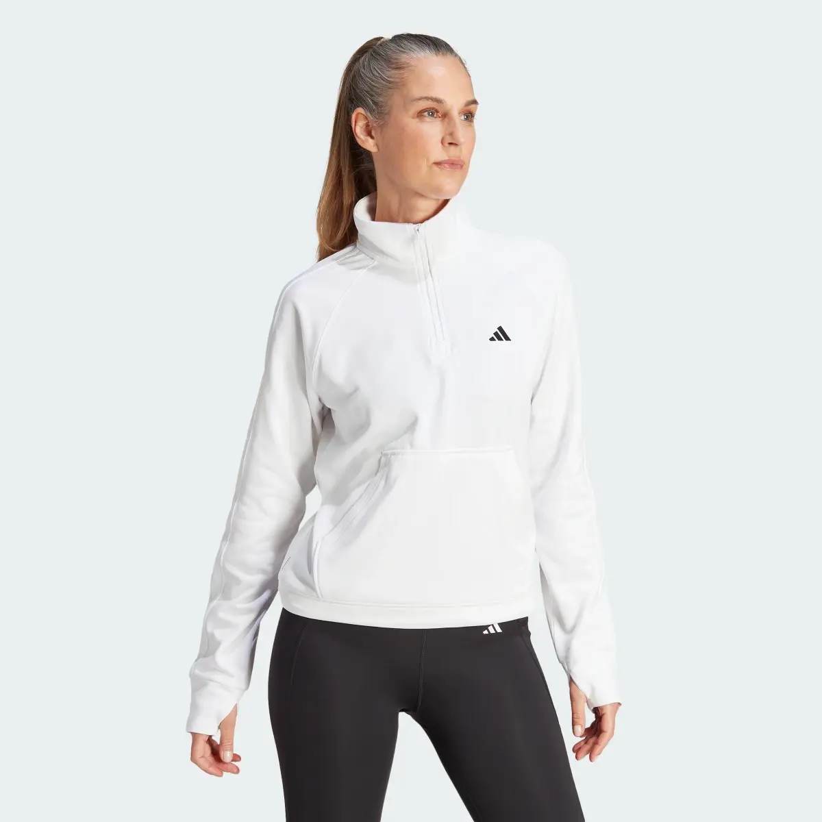 Adidas Aeroready Game & Go Quarter-Zip Fleece Top. 2