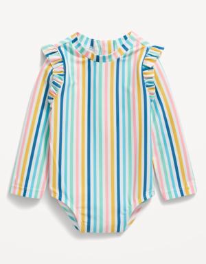 Matching Ruffle-Trim One-Piece Rashguard Swimsuit for Baby multi