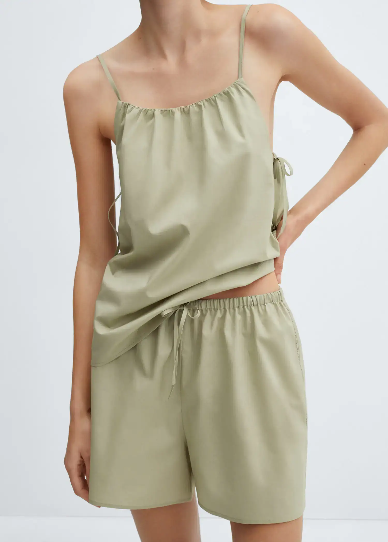 Mango Cotton pyjama shorts with elastic waist. 2