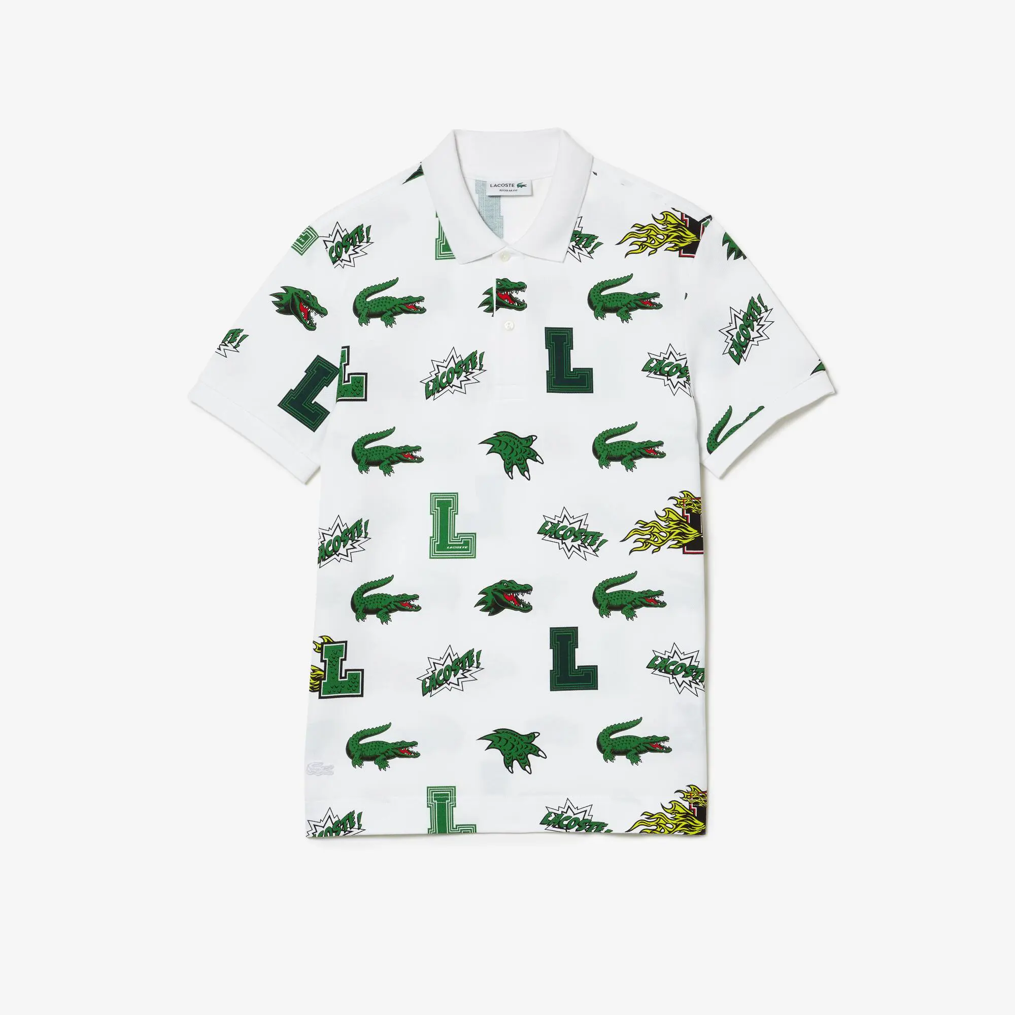 Lacoste Men's Holiday Regular Fit Crocodile Print Polo Shirt. 2