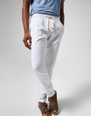 Damat Slim Fit Beyaz Jogger Pantolon