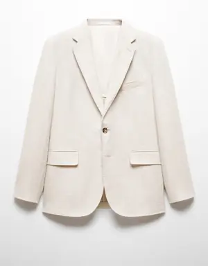 100% linen slim-fit suit jacket