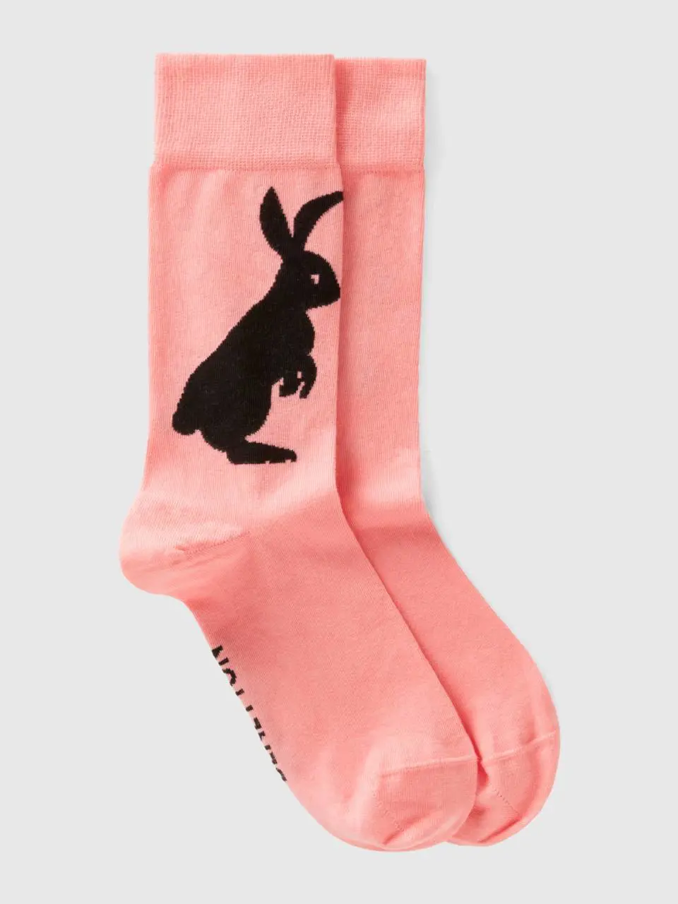 Benetton pink socks with bunny design. 1