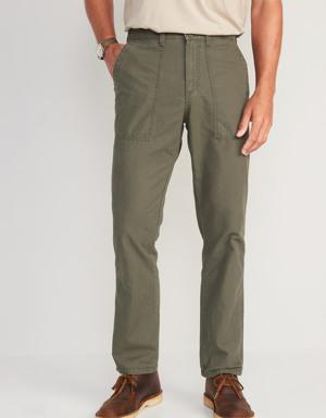 Straight Non-Stretch Canvas Workwear Pants for Men green