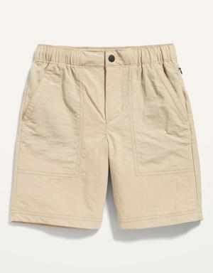 Water-Resistant Nylon Hybrid Shorts for Boys (At Knee) beige