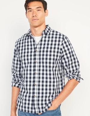 Regular-Fit Built-In Flex Patterned Everyday Shirt for Men blue
