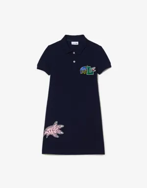 Girls' Lacoste Holiday Organic Cotton Polo Shirt Dress
