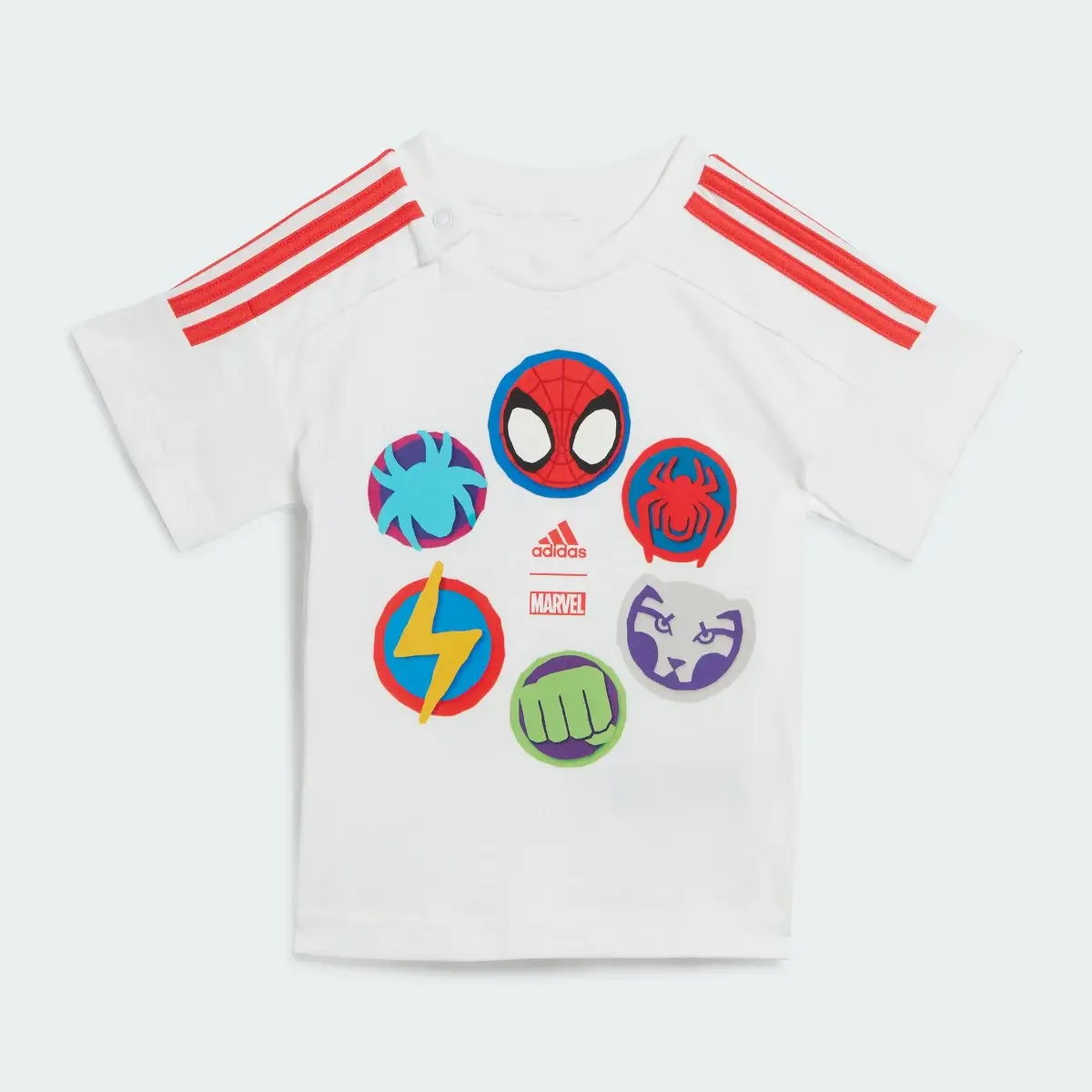 Adidas x Marvel Spider-Man Tee and Shorts Set. 3