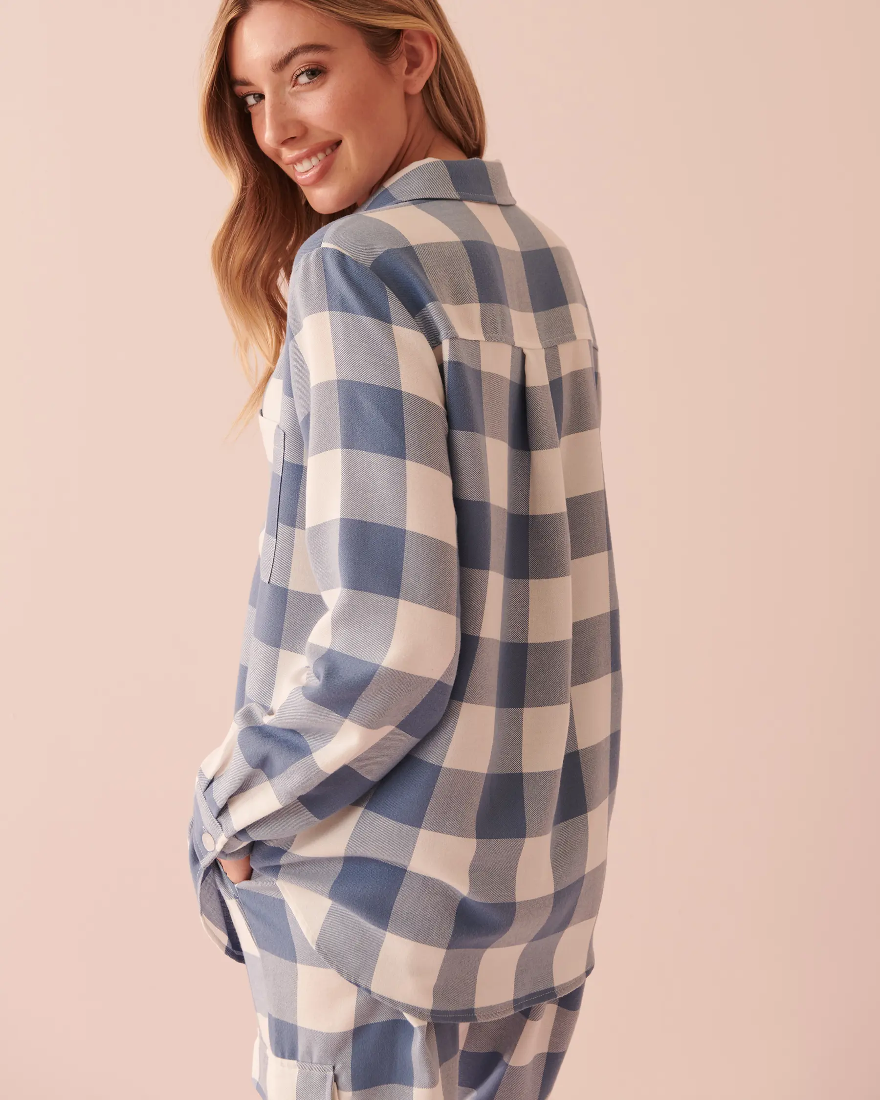 La Vie en Rose Plaid Long Sleeve Button-down Shirt. 2