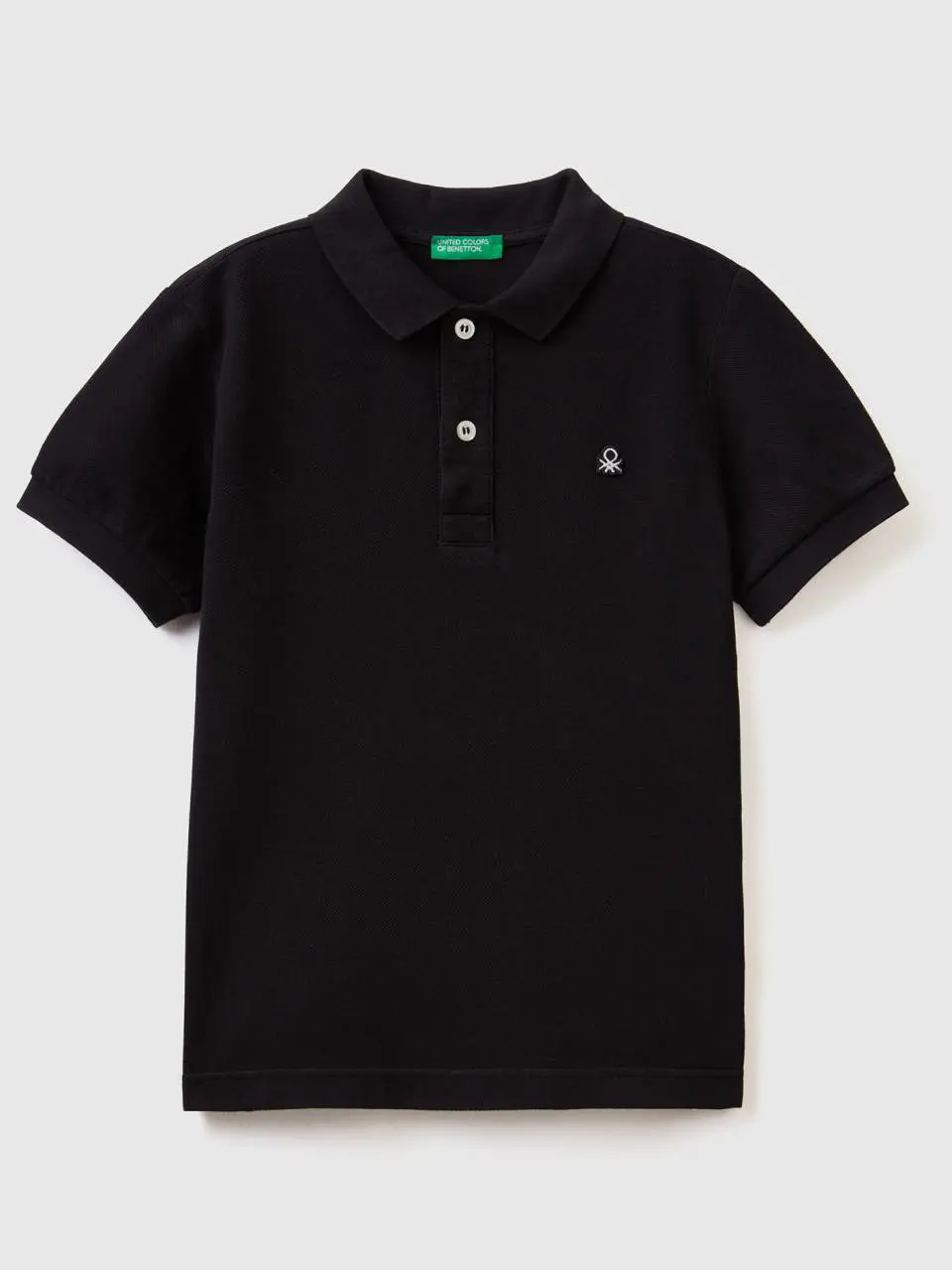 Benetton slim fit polo in 100% organic cotton. 1