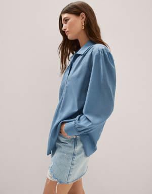 Mango Bluză tip cămașă oversize