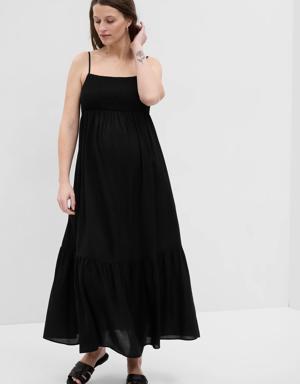 Maternity Smocked Maxi Dress black