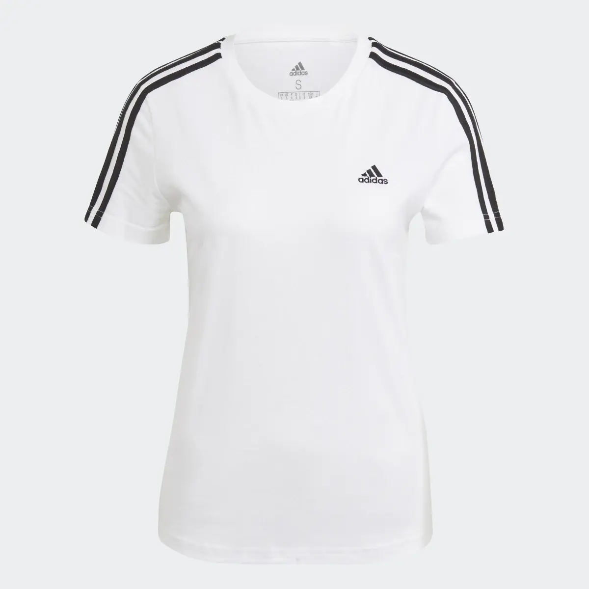 Adidas LOUNGEWEAR Essentials Slim 3-Stripes Tişört. 1