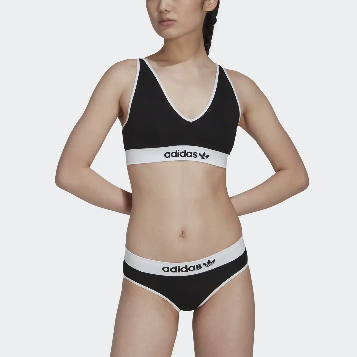 Adidas Modern Flex Cotton Scoop Low Back Bralet. 1