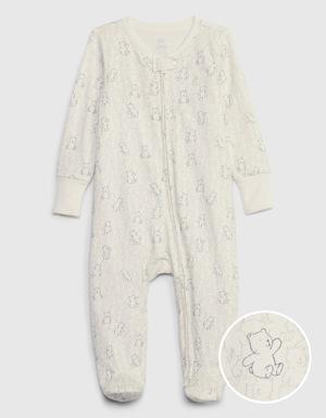 Gap Baby First Favorites Organic CloudCotton Footed One-Piece white