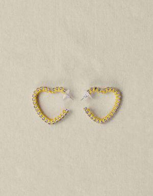 Yellow rhinestone heart hoop earrings Add to my wishlist Votre article a été ajouté à la wishlist Votre article a été retiré de la wishlist