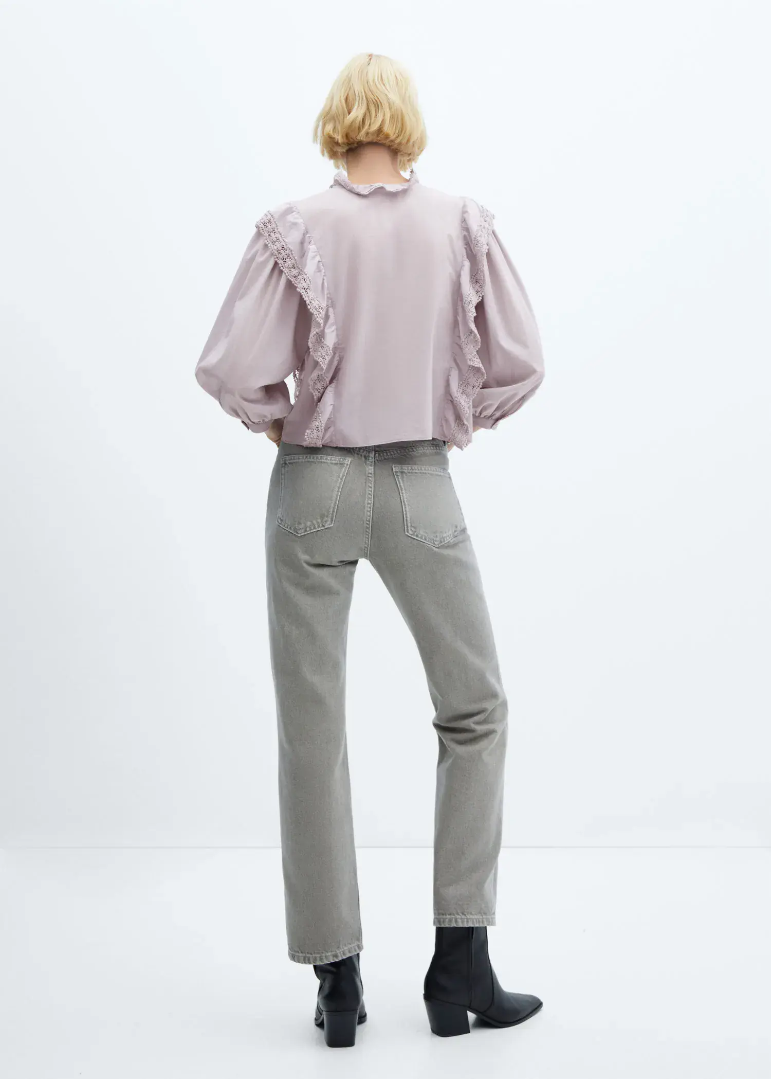 Mango Lace blouse with ruffles. 3