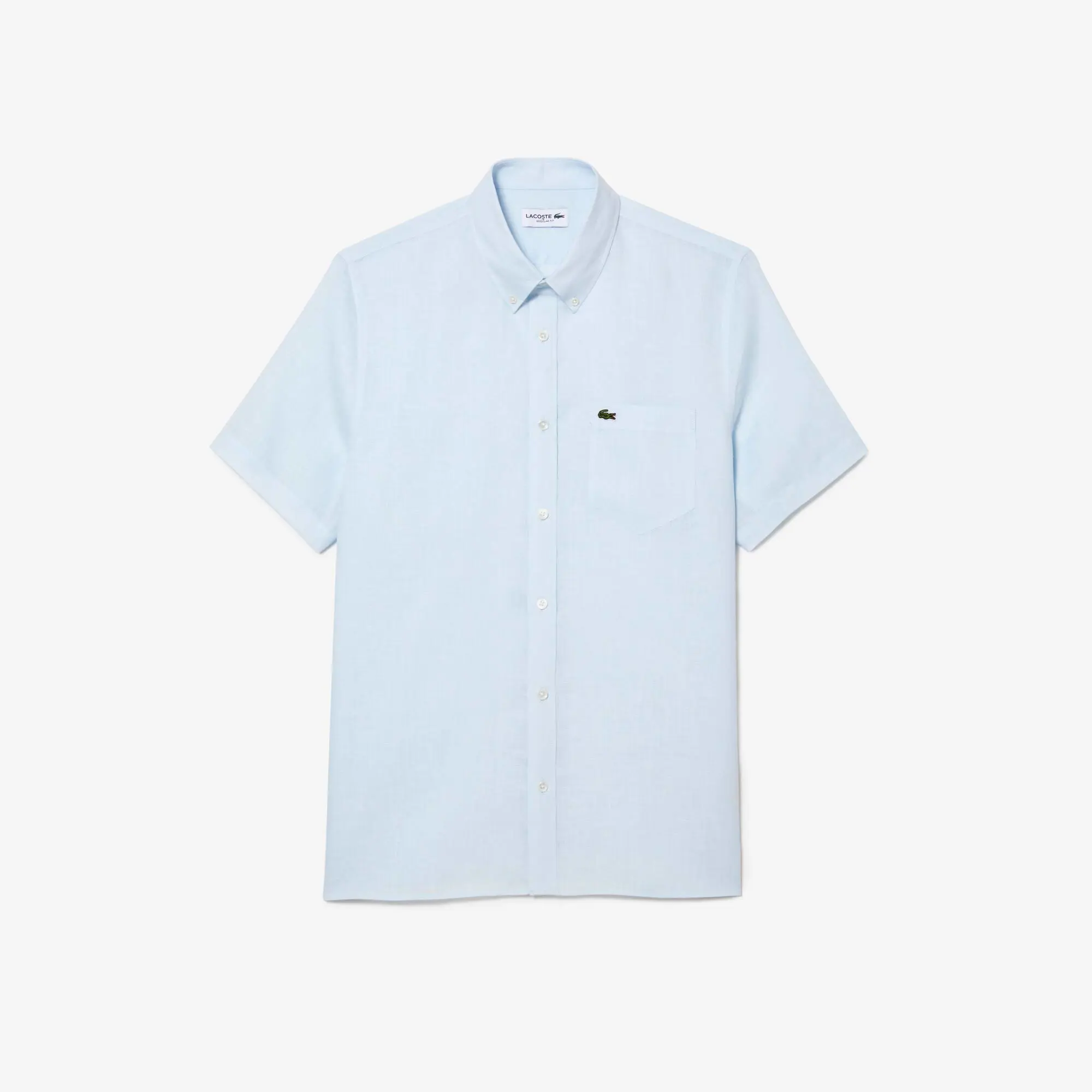 Lacoste Men’s Lacoste Short Sleeve Linen Shirt. 2