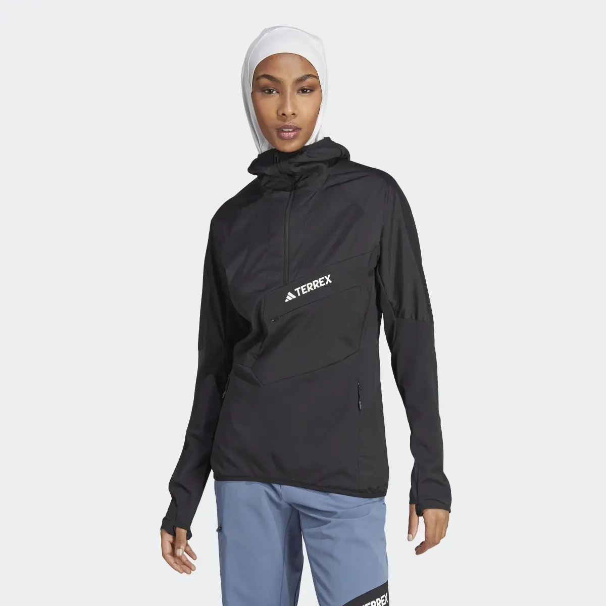 Adidas Veste ultralégère en molleton à capuche et demi-zip Techrock. 2