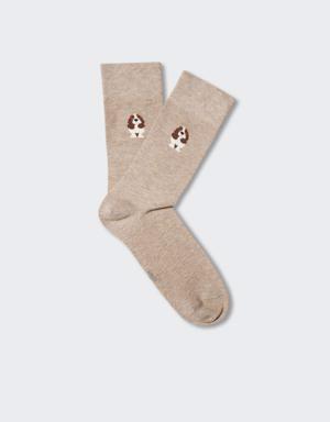 Hayvan desenli pamuklu çorap
