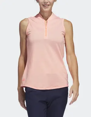 Adidas Two-Color Ottoman Sleeveless Golf Polo Shirt