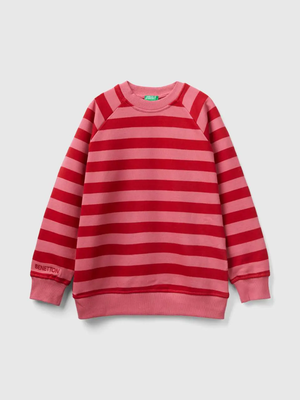 Benetton pink and red striped sweatshirt. 1