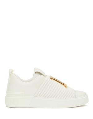 B Court Beyaz Gold Logolu Kadın Deri Sneaker