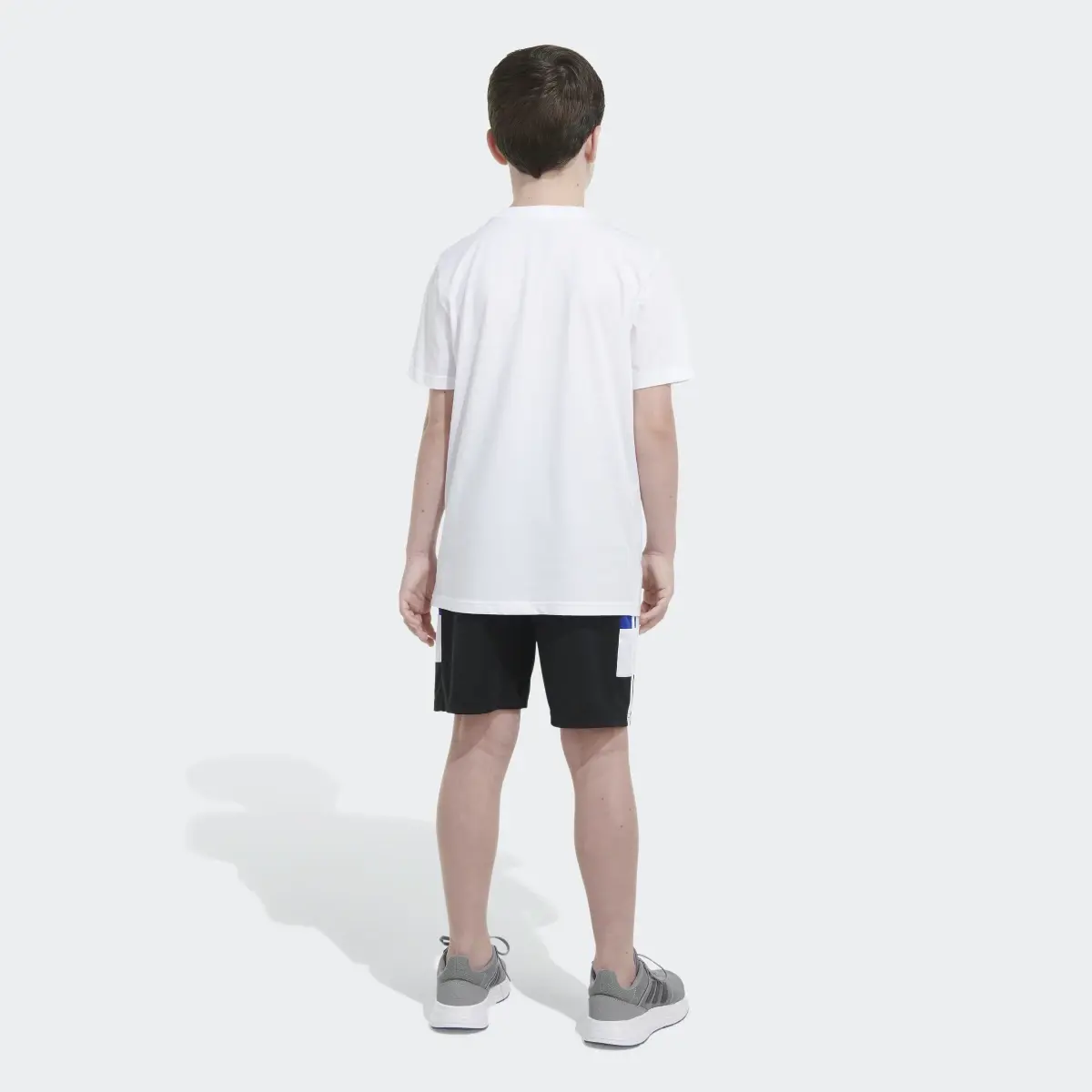 Adidas Elastic Waistband Sportswear Color Block Shorts. 2