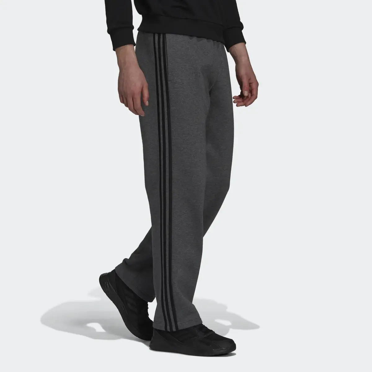 Adidas Essentials Fleece Open Hem 3-Stripes Pants. 3