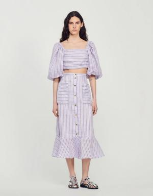 A-line striped skirt Select a size and