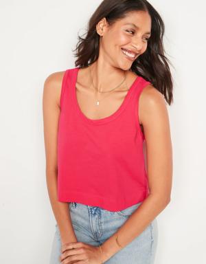 Vintage Cropped Tank Top for Women pink