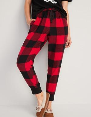 Printed Flannel Jogger Pajama Pants for Women