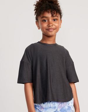 Old Navy Cloud 94 Soft Go-Dry Cool Cropped T-Shirt for Girls black