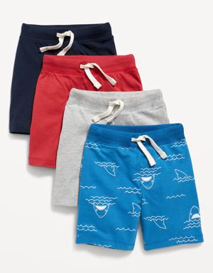 4-Pack Functional-Drawstring Knit Shorts for Toddler Boys red