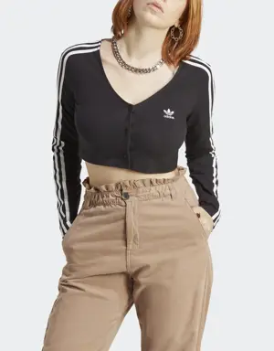 Adidas T-shirt boutonné à manches longues Adicolor Classics 3-Stripes