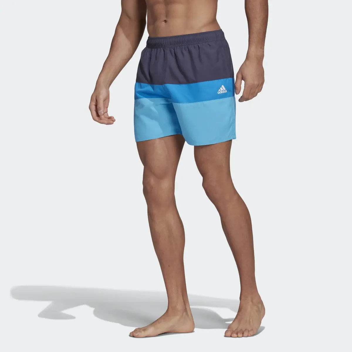 Adidas Short-Length Colorblock Swim Shorts. 1