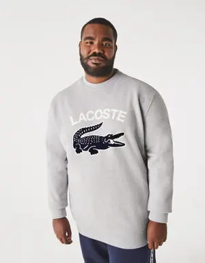 Sweatshirt homme col rond imprimé crocodile Lacoste - Grande taille – Big