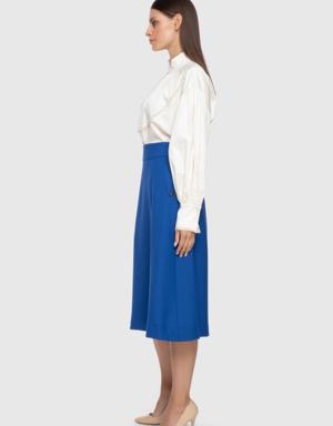 A Form Knee Length Blue Skirt