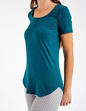 Green - Short Sleeve Tunic Top - XS