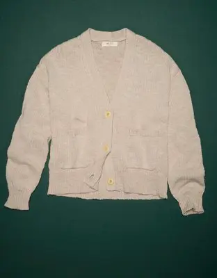 American Eagle 77 Premium Cropped Linen Sweater Cardigan. 1