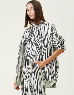VGold Zebra Desenli Gömlek