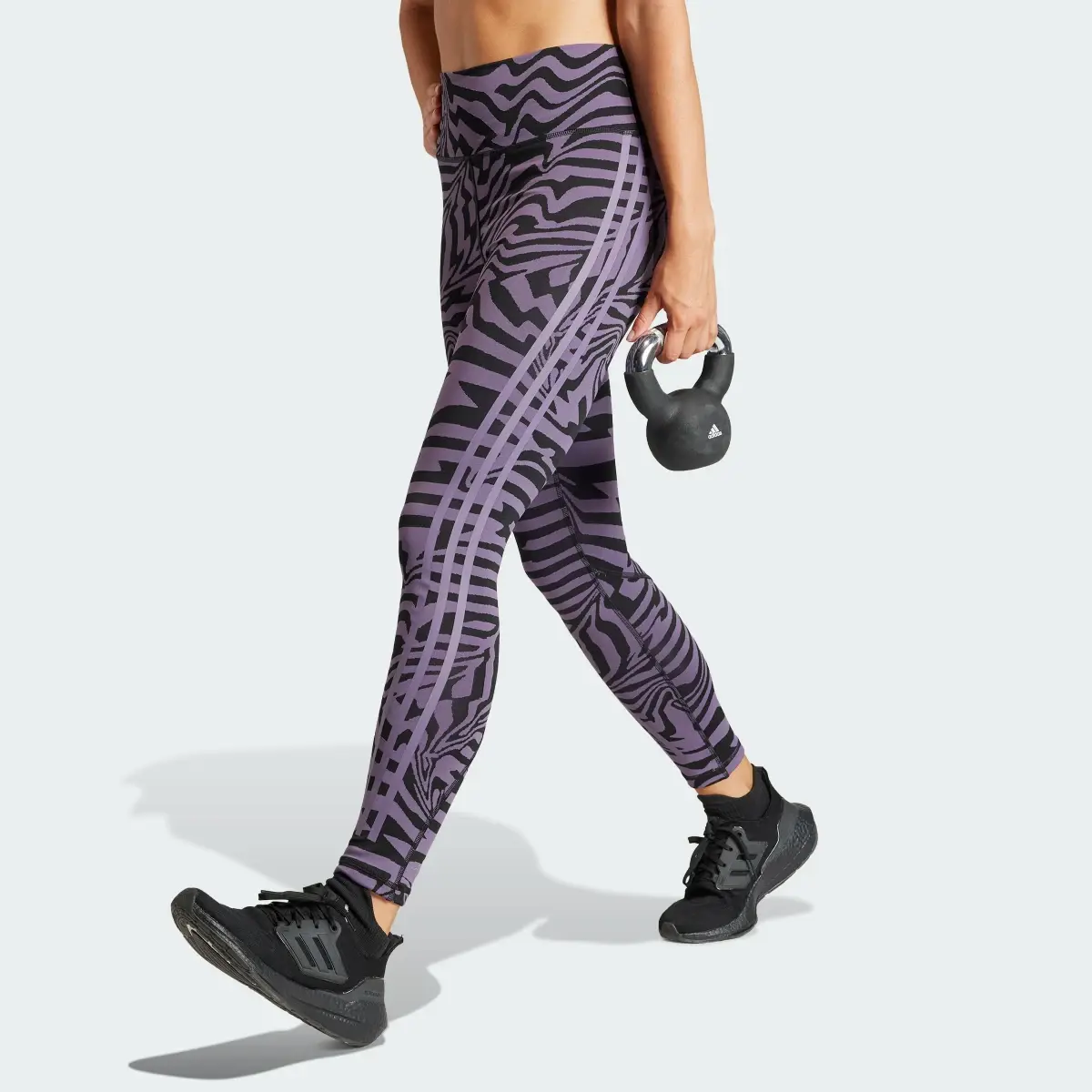 Adidas Optime TrainIcons Jacquard 3-Stripes Leggings. 1