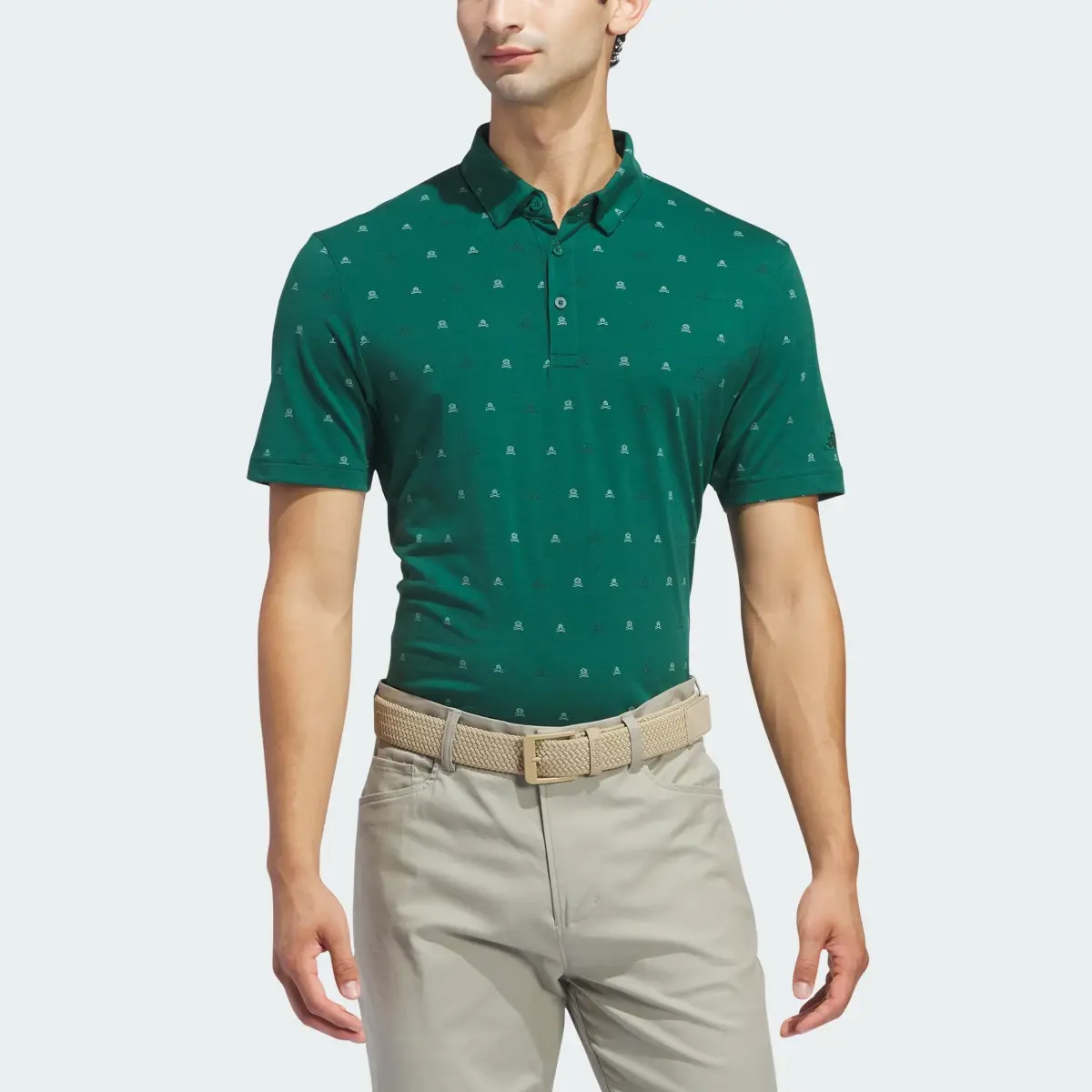 Adidas Go-To Mini-Crest Print Polo Shirt. 1